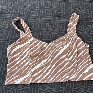 a new day Zebra Stripe Crop Top in Brown and White